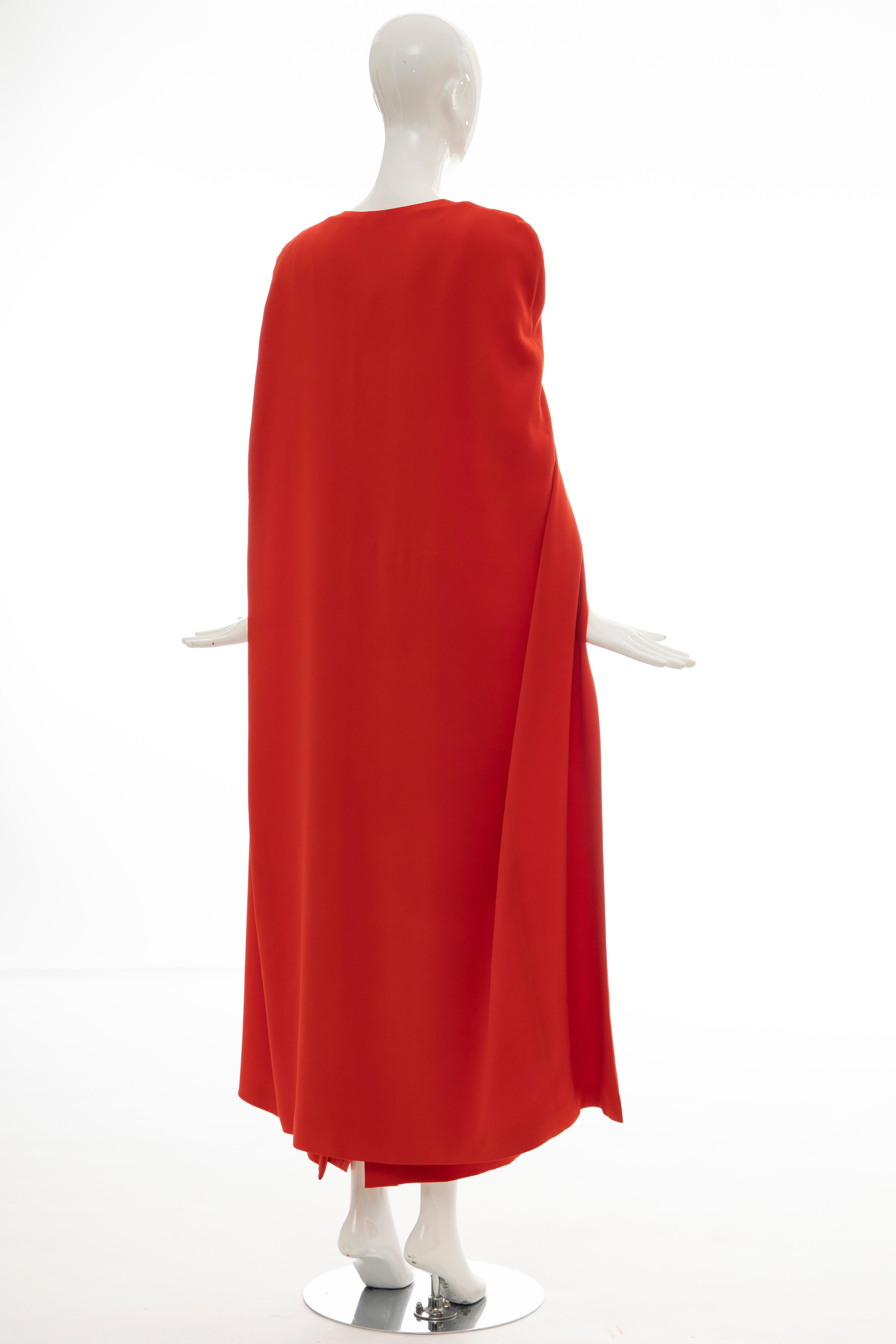 Tom Ford Runway Silk Persimmon Evening Dress With Cape, Fall 2012 1