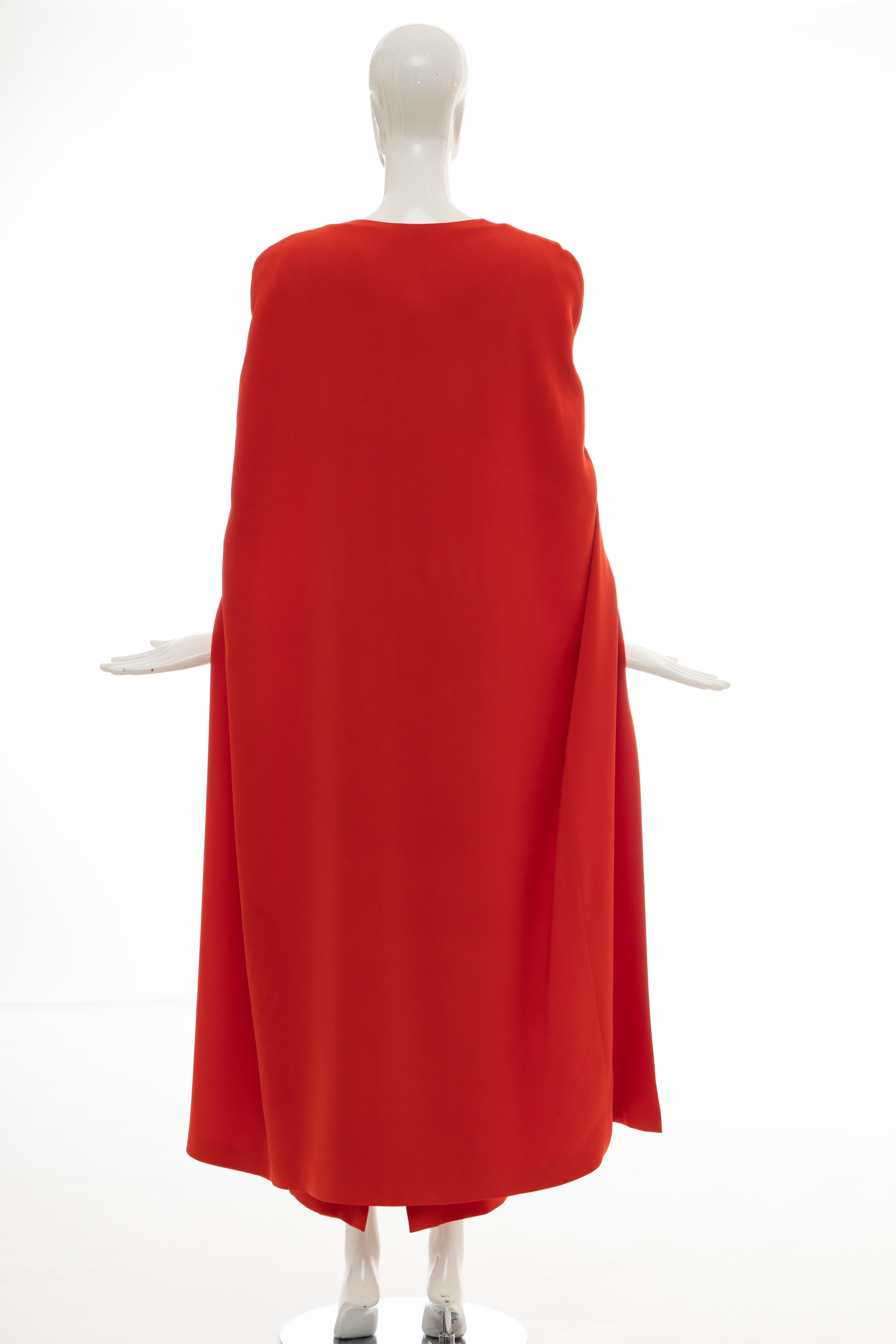 Tom Ford Runway Silk Persimmon Evening Dress With Cape, Fall 2012 2