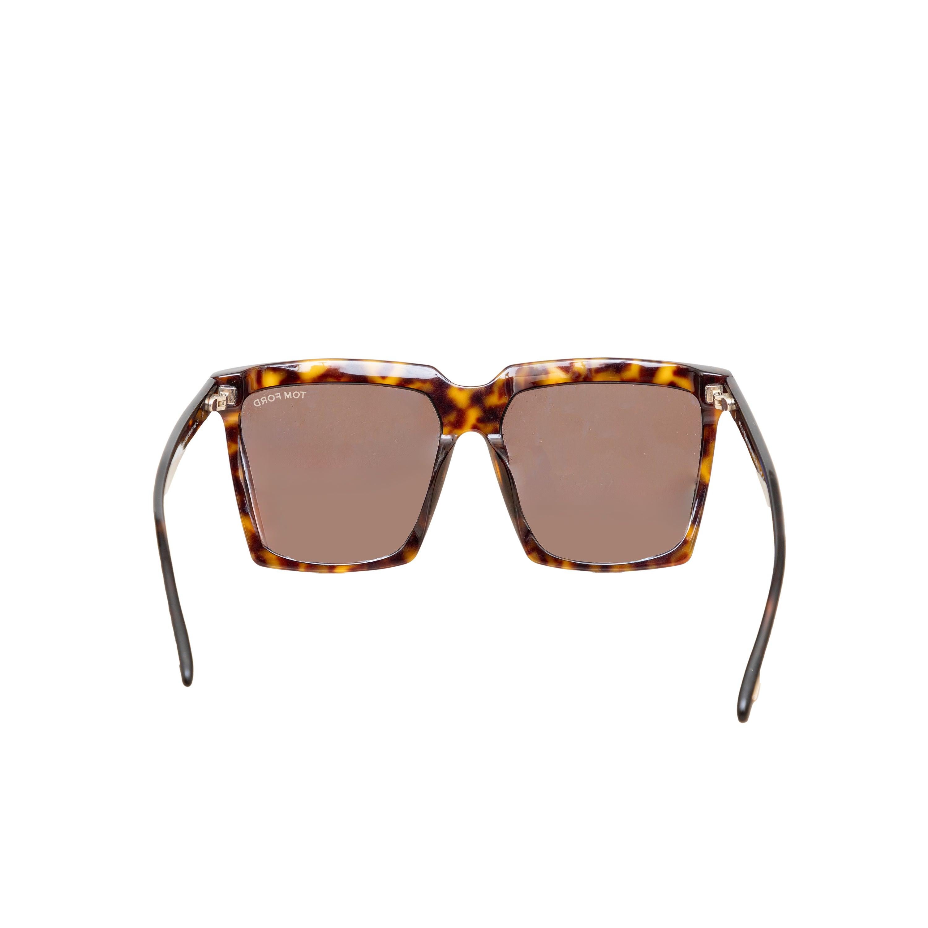 Marron Lunettes de soleil carrées Tom Ford Sabrina - '20s en vente