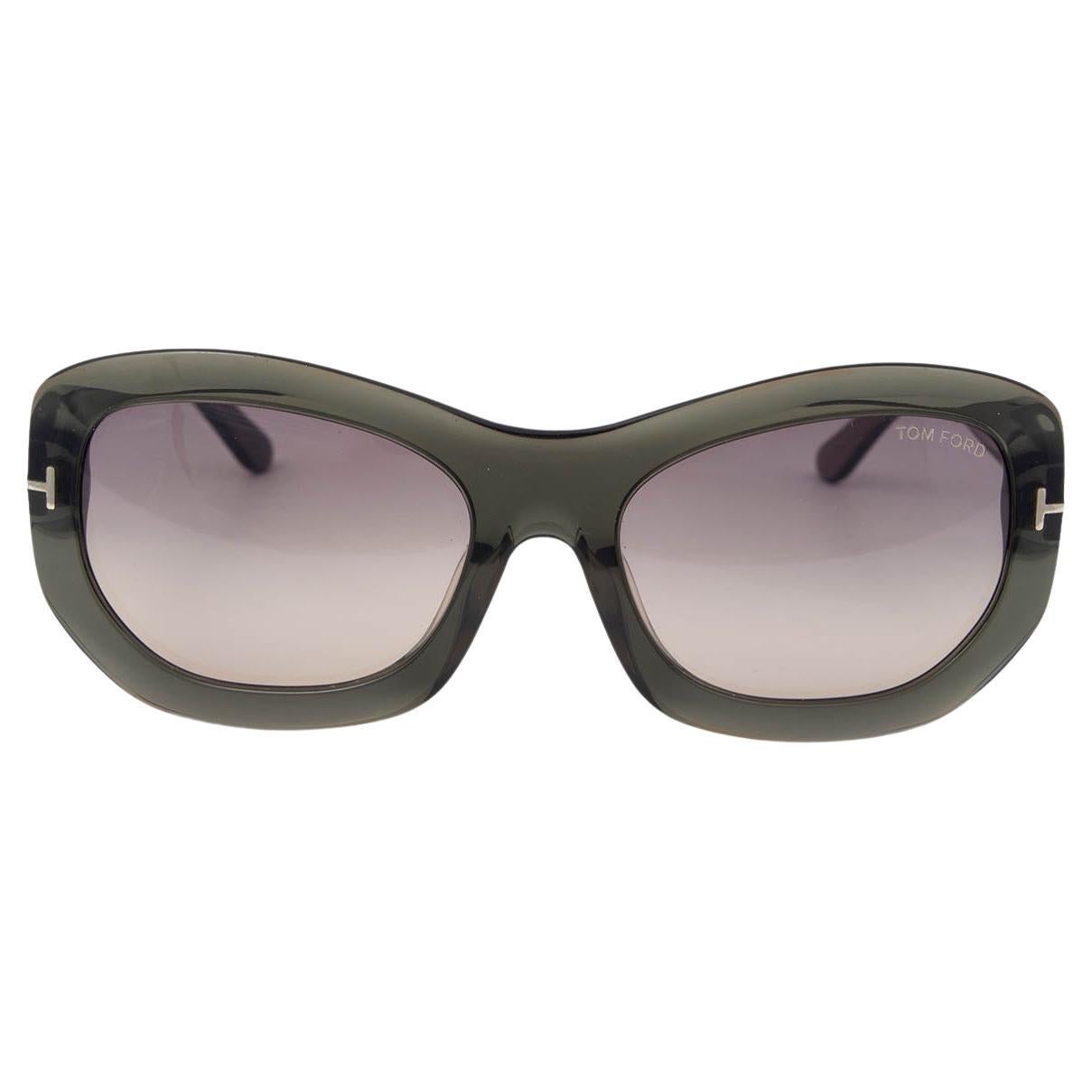 TOM FORD sage green AMY Oval Sunglasses TF382 For Sale at 1stDibs