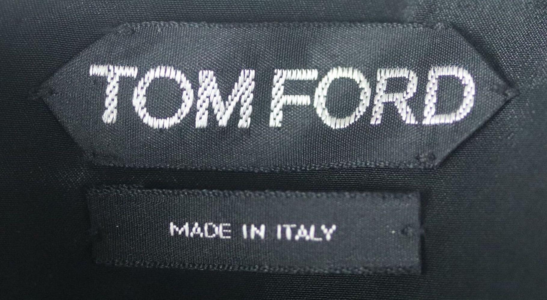 Women's Tom Ford Satin Trimmed Tulle Paneled Crepe Midi Dress