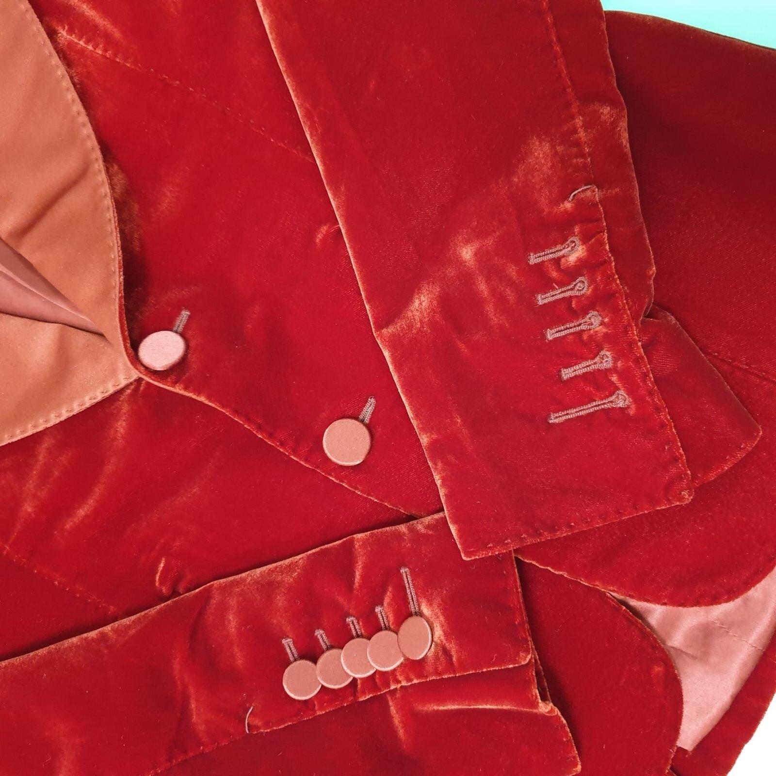 TOM FORD Shelton Cuello chal Terciopelo Rojo Chaqueta deportiva Chaqueta esmoquin Cena Sz.38 en venta 1