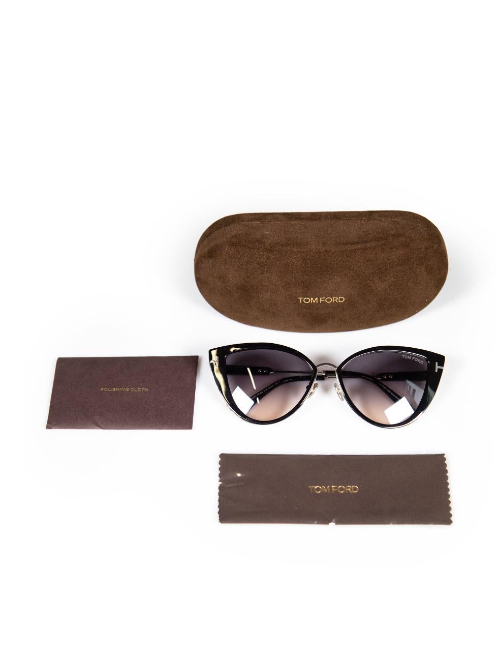 Tom Ford Glänzende Schwarze Anjelica-Sonnenbrille im Angebot 4