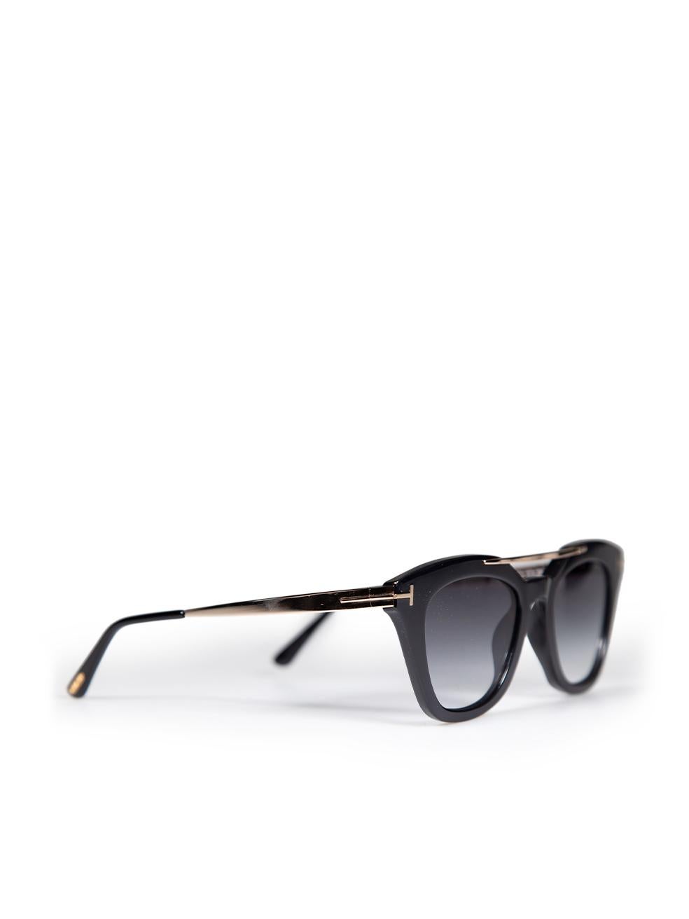 Tom Ford Shiny Black Anna Square Sunglasses In New Condition For Sale In London, GB