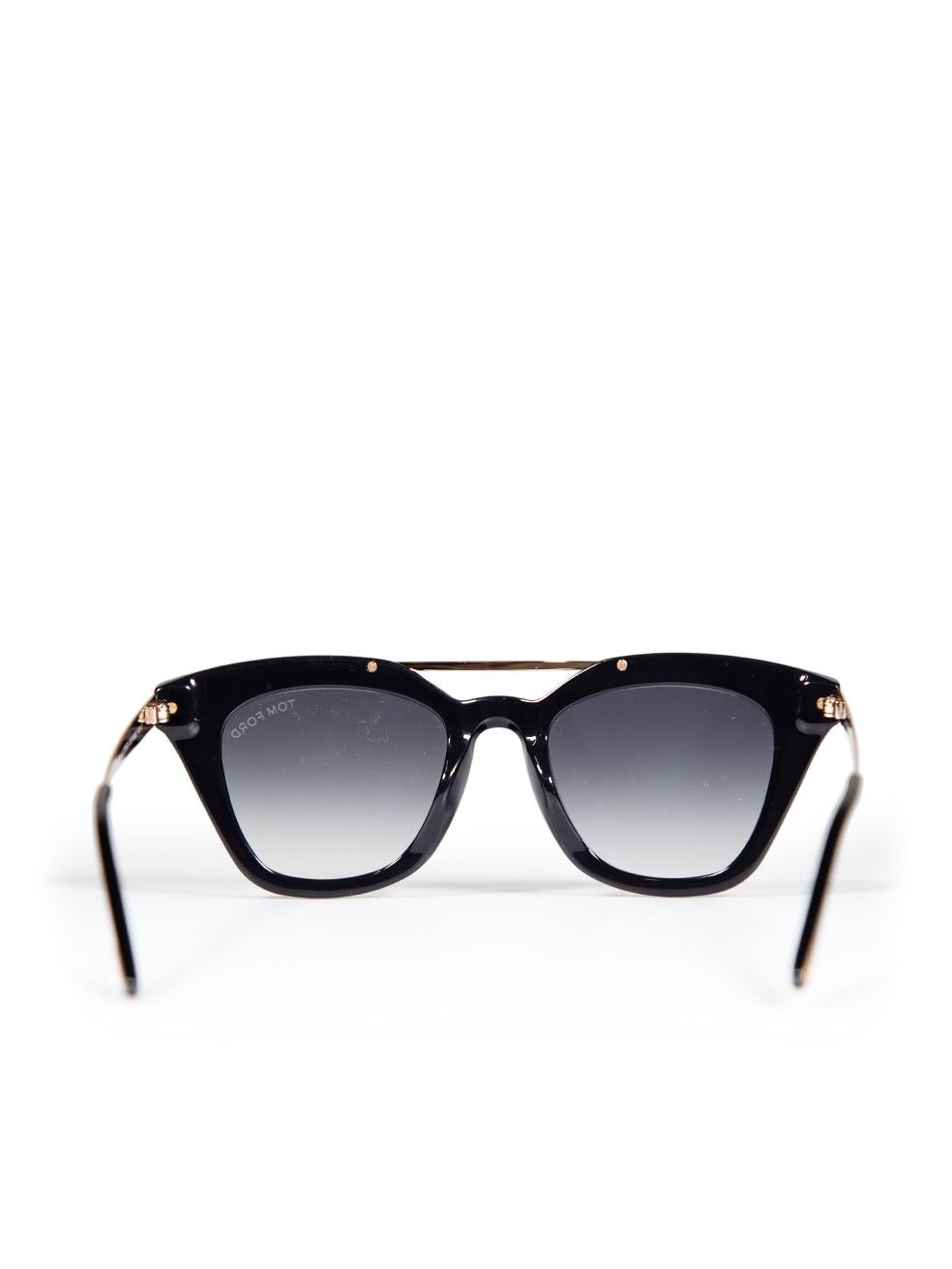 Women's Tom Ford Shiny Black Anna Square Sunglasses For Sale