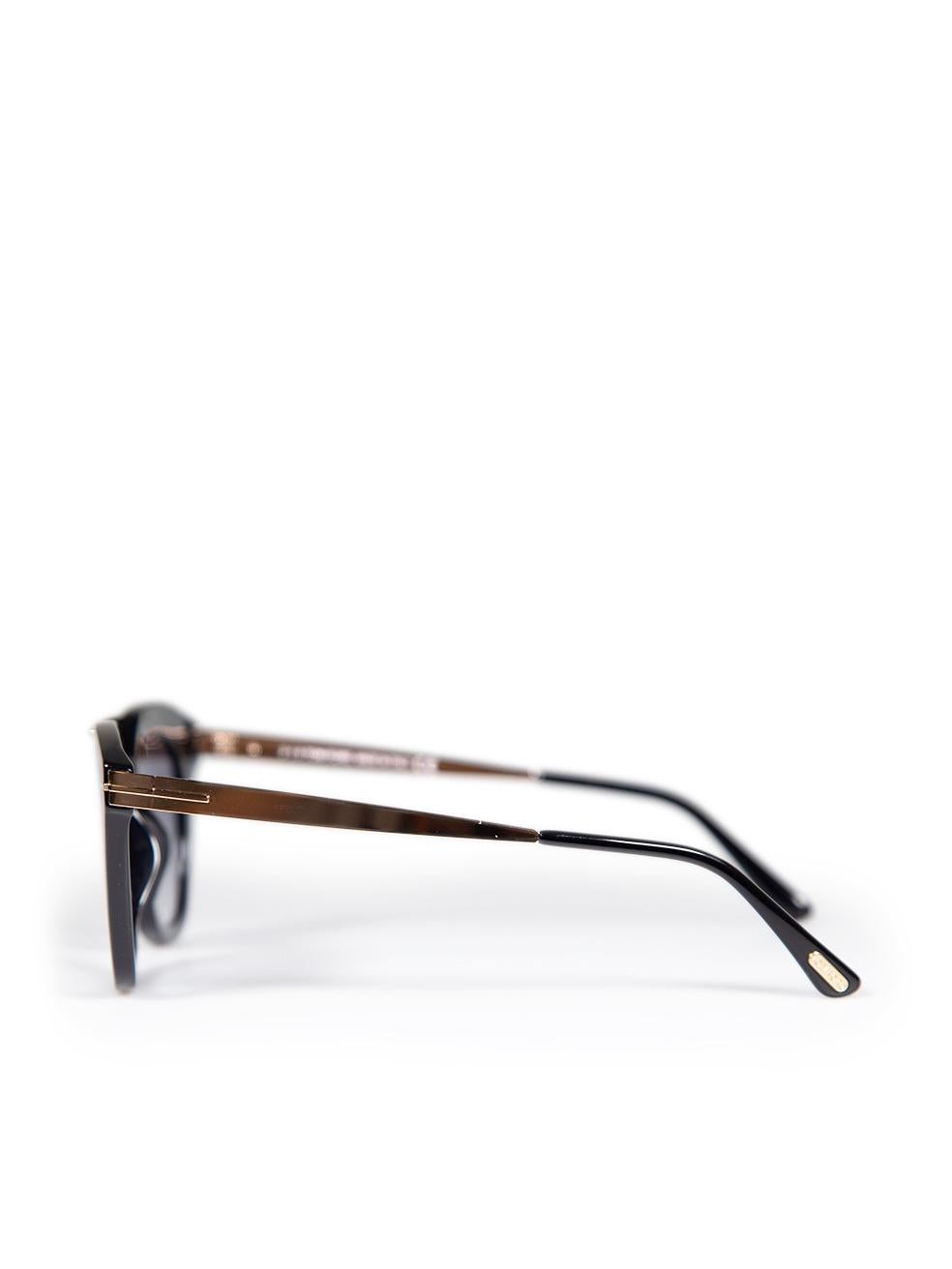 Tom Ford Shiny Black Anna Square Sunglasses For Sale 1