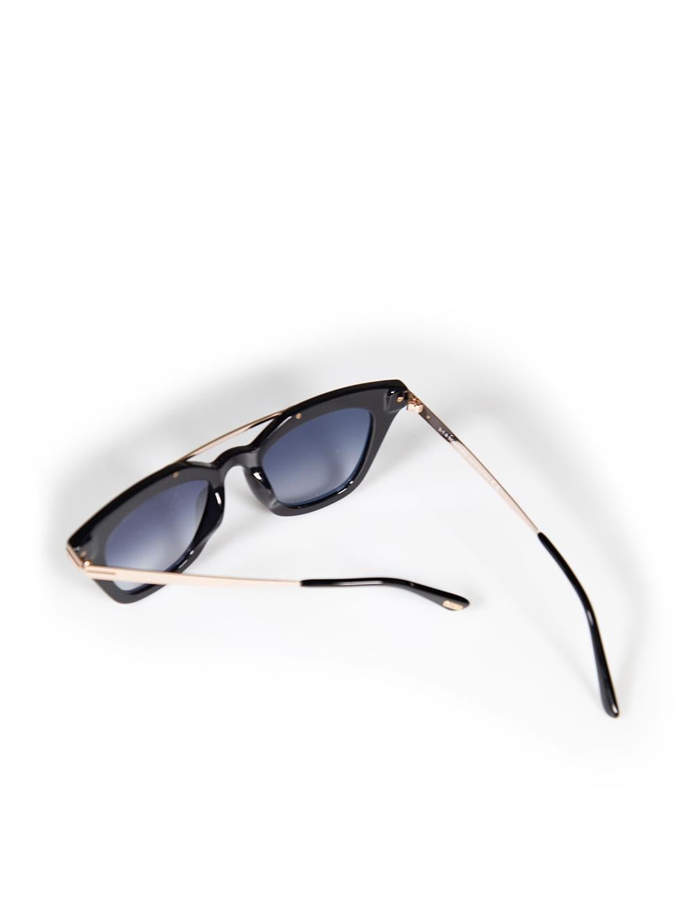 Tom Ford Shiny Black Anna Square Sunglasses For Sale 3
