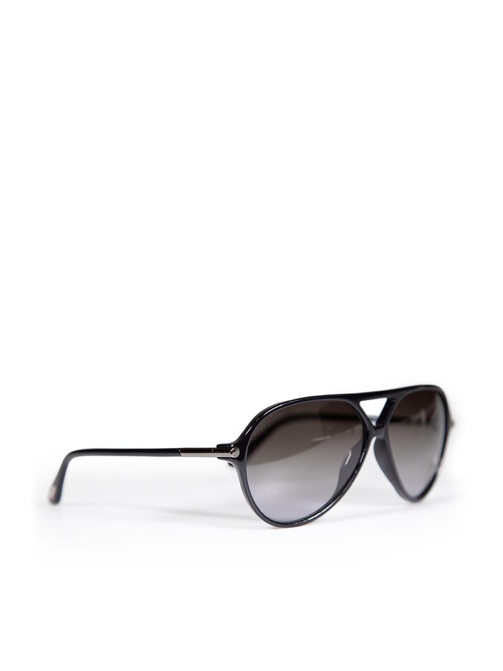 Tom Ford Shiny Black Leopold Sunglasses In New Condition For Sale In London, GB