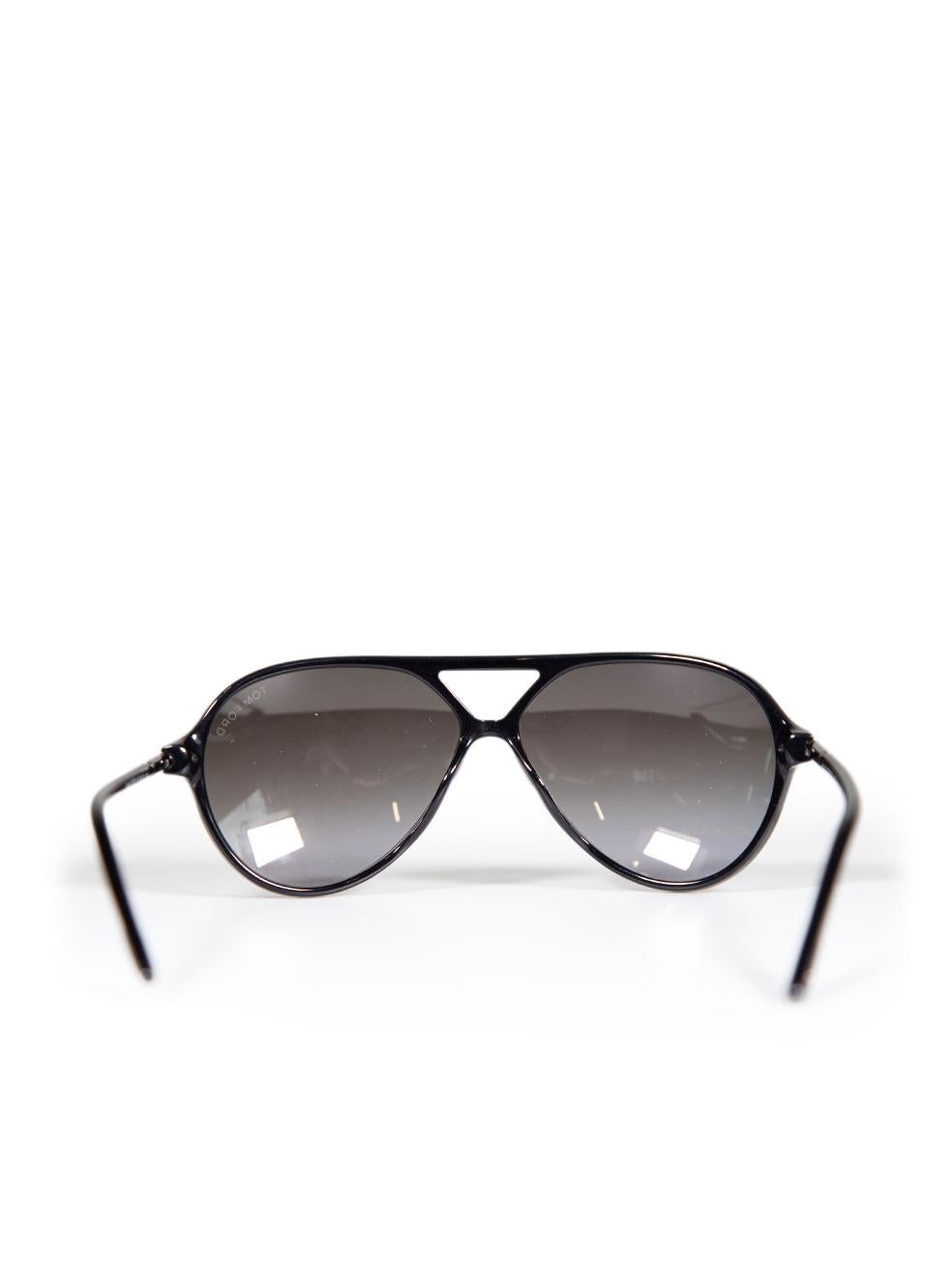 Women's Tom Ford Shiny Black Leopold Sunglasses For Sale