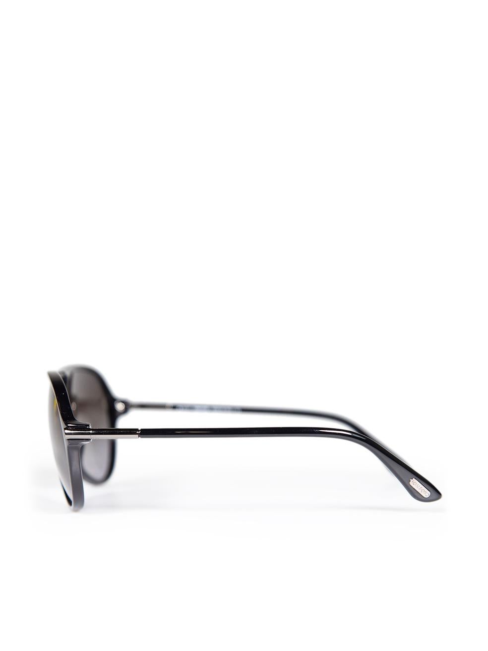 Tom Ford Shiny Black Leopold Sunglasses For Sale 1