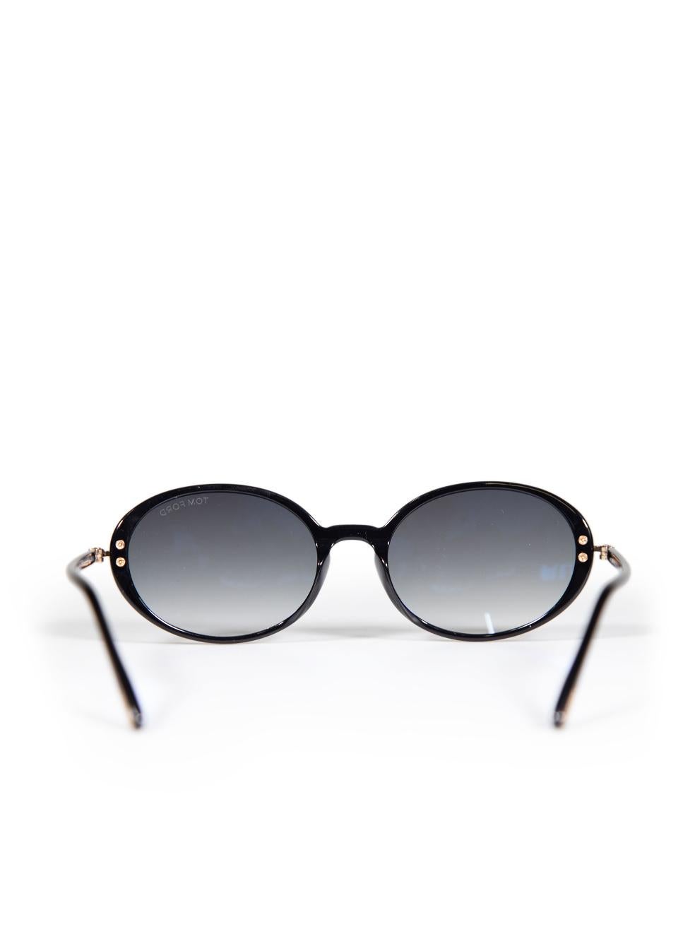 Women's Tom Ford Shiny Black Raquel Oval Sunglasses For Sale
