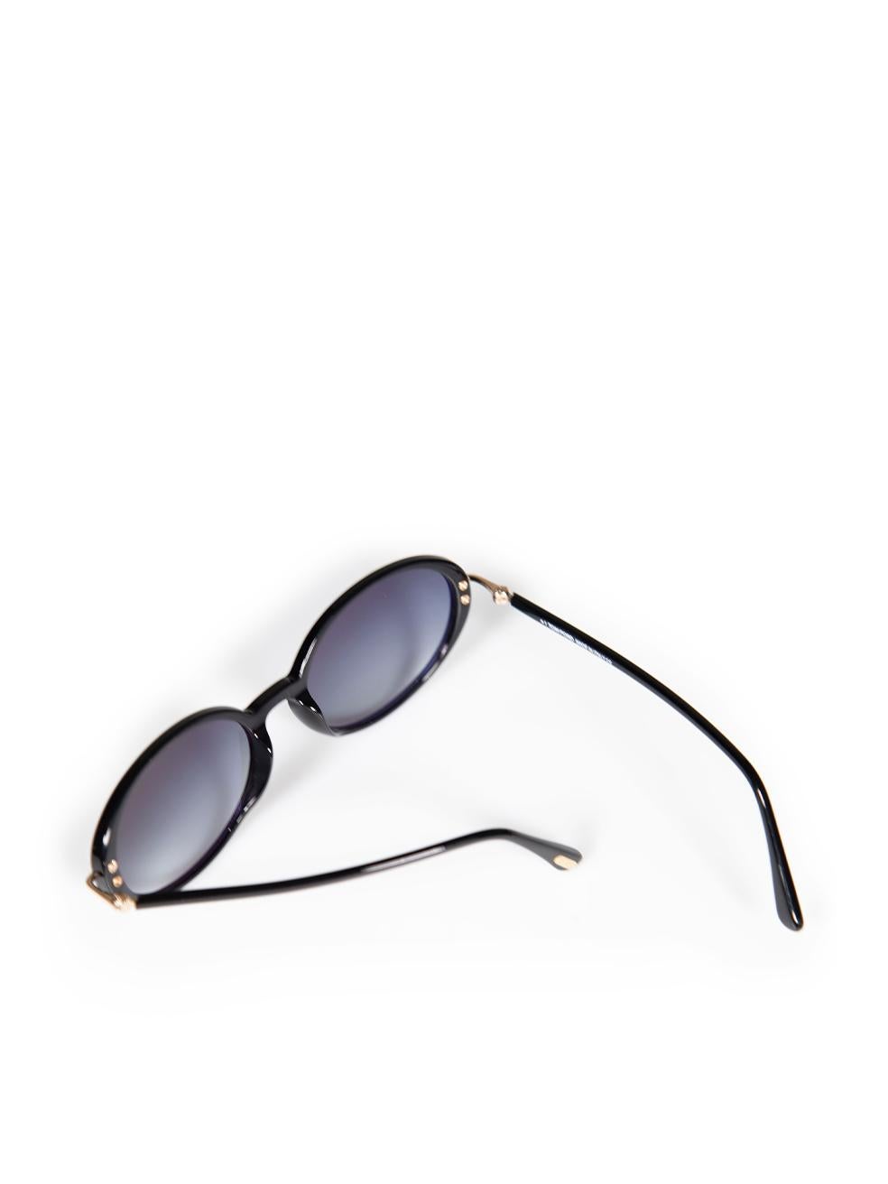 Tom Ford Shiny Black Raquel Oval Sunglasses For Sale 3