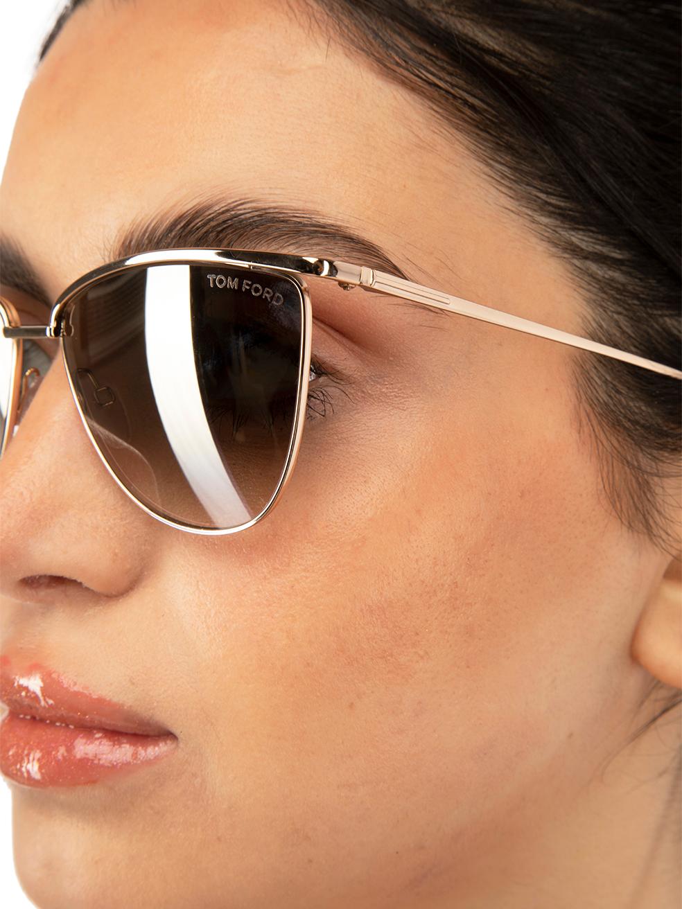 Tom Ford Shiny Rose Gold Veronica Sunglasses For Sale 2