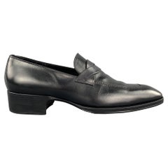 TOM FORD Shoes - Size 12 Black Solid Leather Slip On Loafers