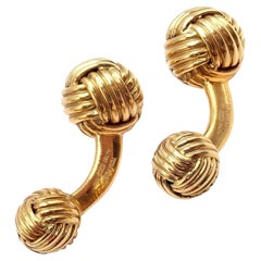 Tom Ford Signature Classic Rope Knot Yellow Gold Cufflinks