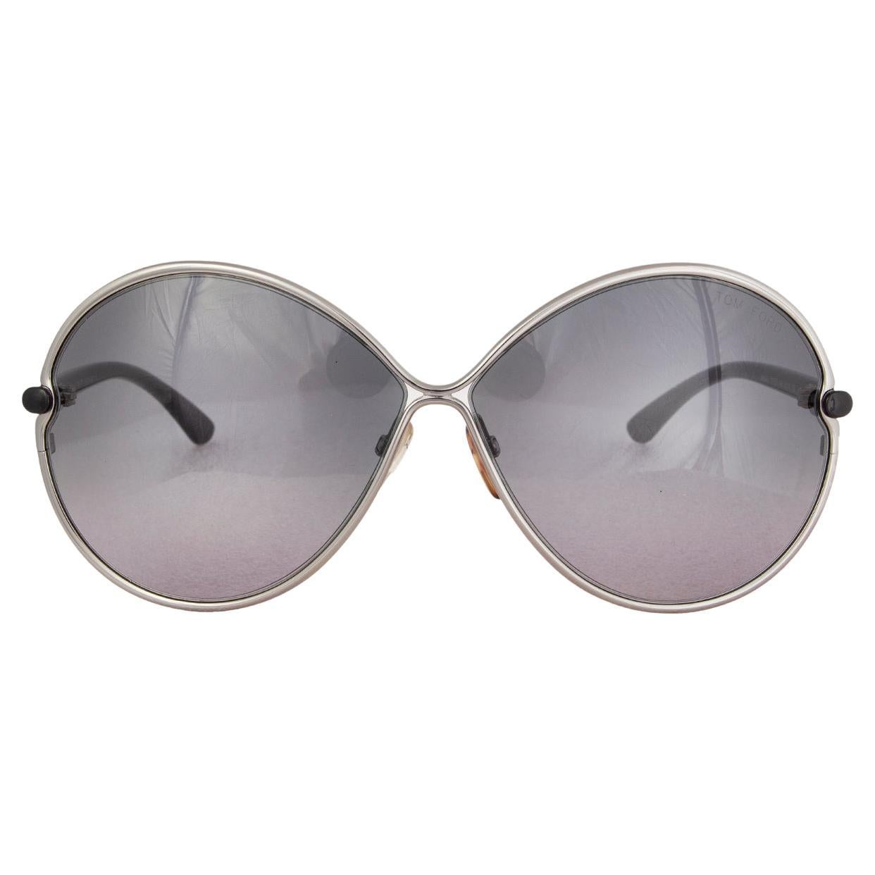 TOM FORD silver & black acetate STEFANIA Sunglasses TF223 For Sale