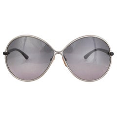 TOM FORD silver & black acetate STEFANIA Sunglasses TF223