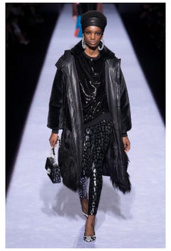 Tom Ford Silver & Black Leopard Print Sequin Leggings 2018