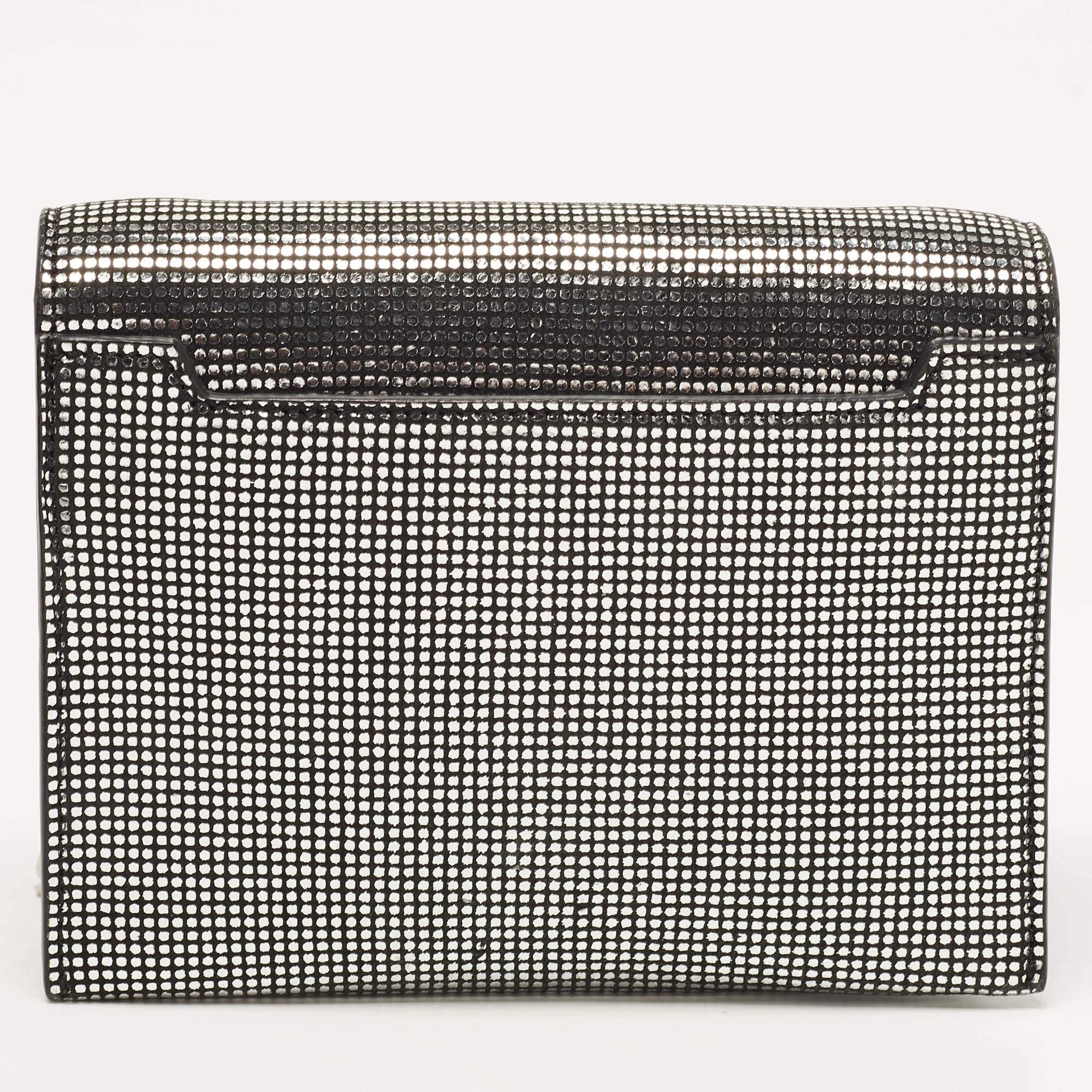 Tom Ford Silver/Black Textured Suede Icon Disco Crossbody Bag 3
