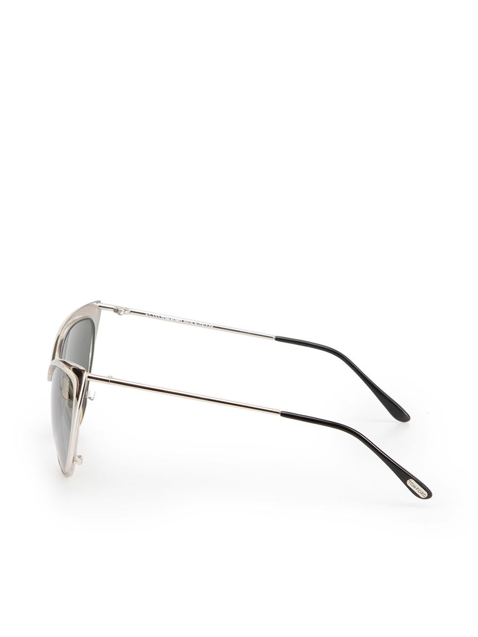 Women's Tom Ford Silver Half Frame Cat Eye Sunglasses For Sale