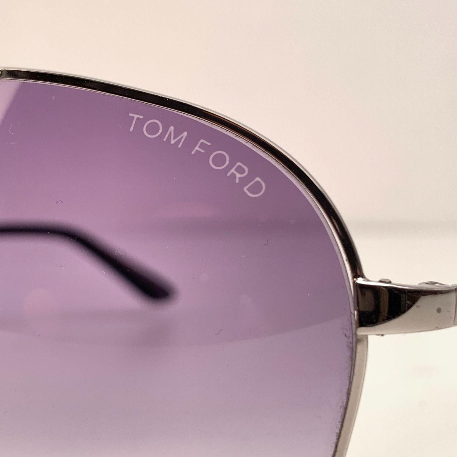 Tom Ford Silver Metal Aviator Charles TF 35 753 62/12 Sunglasses In Excellent Condition In Rome, Rome