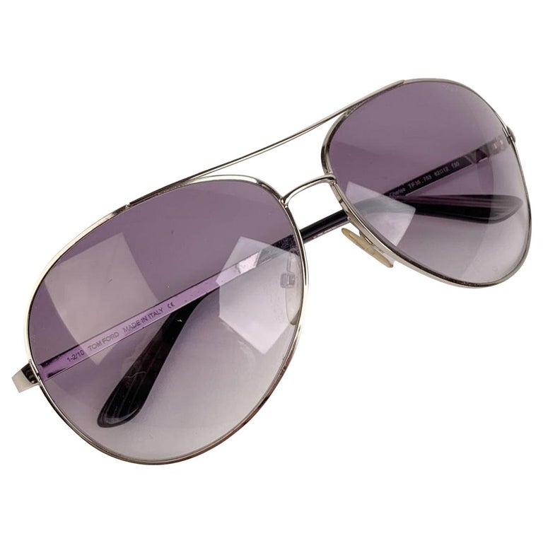 RARE Tom Ford Charles TF35 Aviator Sunglasses | 62mm | Silver / Violet Gradient Tom Ford Charles Tf35 | eBay main image 3