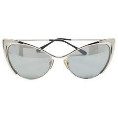 Tom Ford Silver Mirrored Natasya TF304 Cat Eye Sunglasses