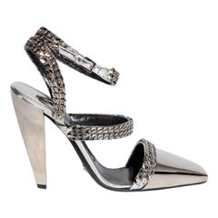 Tom Ford Silver Square Toe Heels Size IT 39