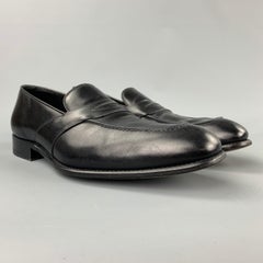 TOM FORD Size 10.5 Black Leather Slip On Loafers