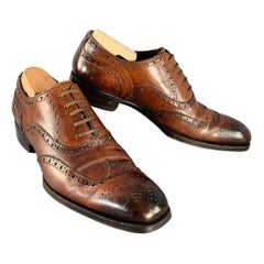TOM FORD Size 10.5 Brown Antique Leather Wingtip Oxford Lace-Up Shoes
