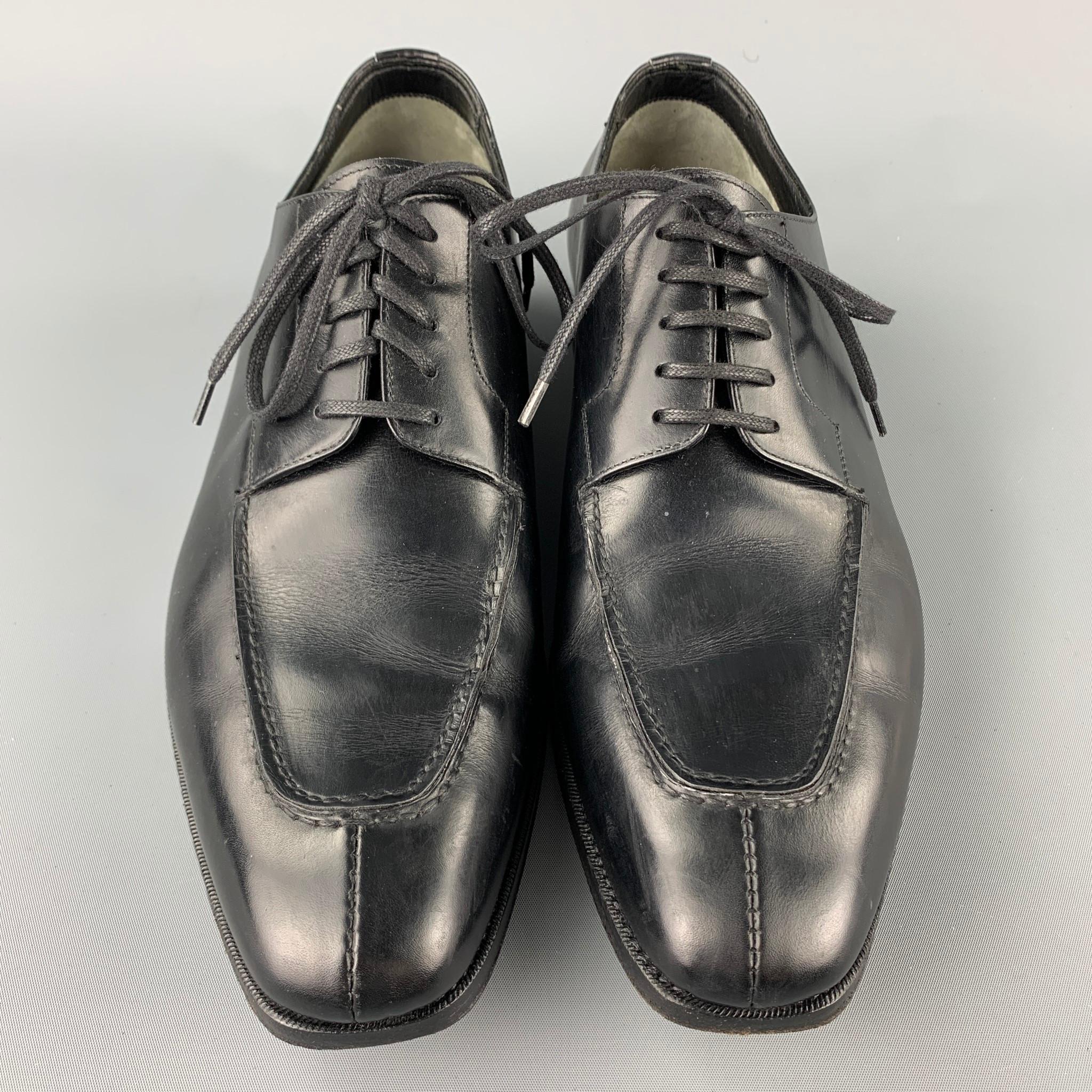 TOM FORD Size 11 Black Leather Split Toe Blucher Lace Up Shoes In Good Condition In San Francisco, CA