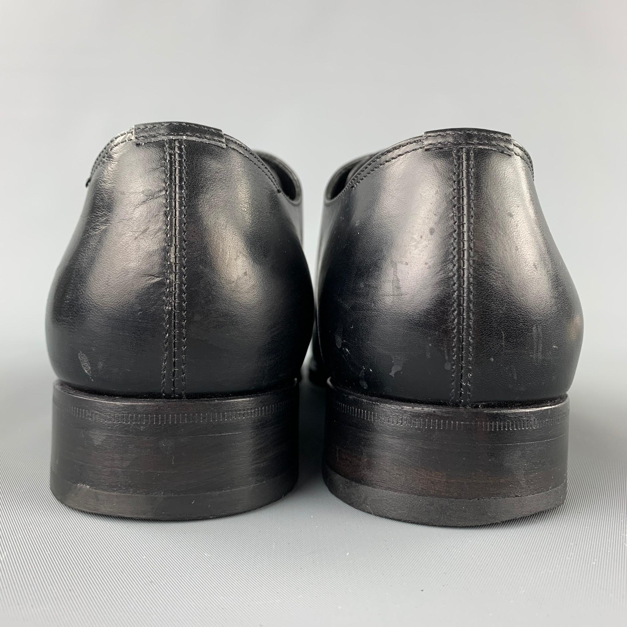 Men's TOM FORD Size 11 Black Leather Split Toe Blucher Lace Up Shoes