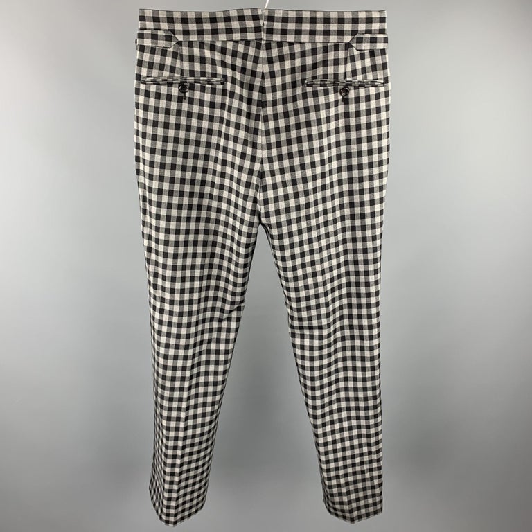 TOM FORD Size 30 Black and Grey Checkered Wool Zip Fly Dress Pants at ...