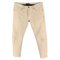 TOM FORD - Pantalon droit en coton beige, taille 31