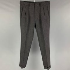 TOM FORD - Pantalon plissé en laine et mohair gris, taille 32