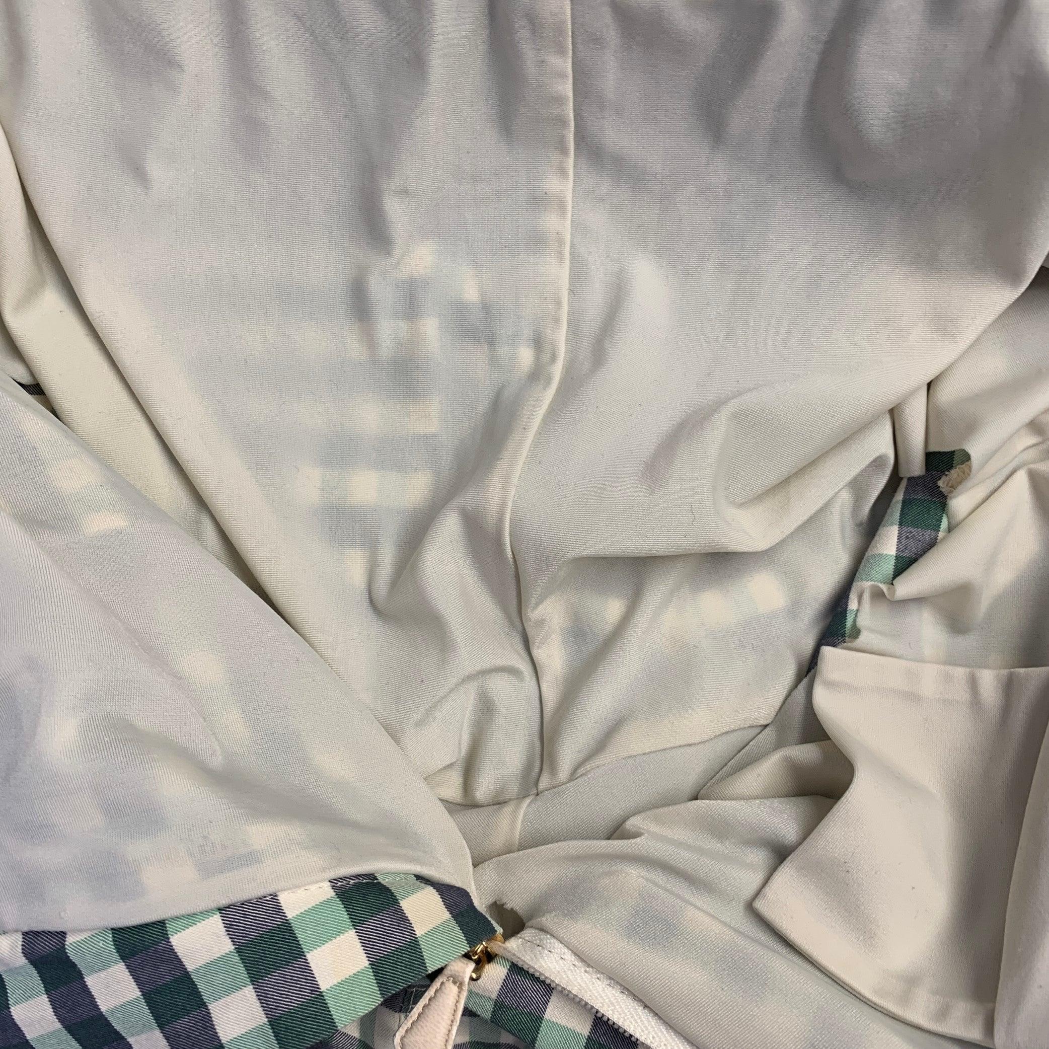 TOM FORD Size 32 Green Grey White Gingham Side Tabs Swim Trunks (pantalon de bain) Pour hommes en vente