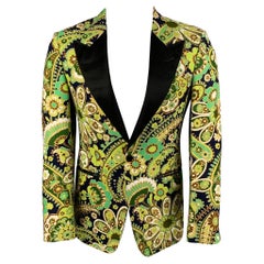 TOM FORD Size 34 Regular Multi-Color Black Paisley Viscose Sport Coat