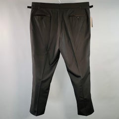 TOM FORD Size 36 Black Wool Flat Front Tuxedo Zip Fly Dress Pants