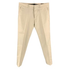 TOM FORD Size 36 Ivory Solid Cotton Button Fly Dress Pants