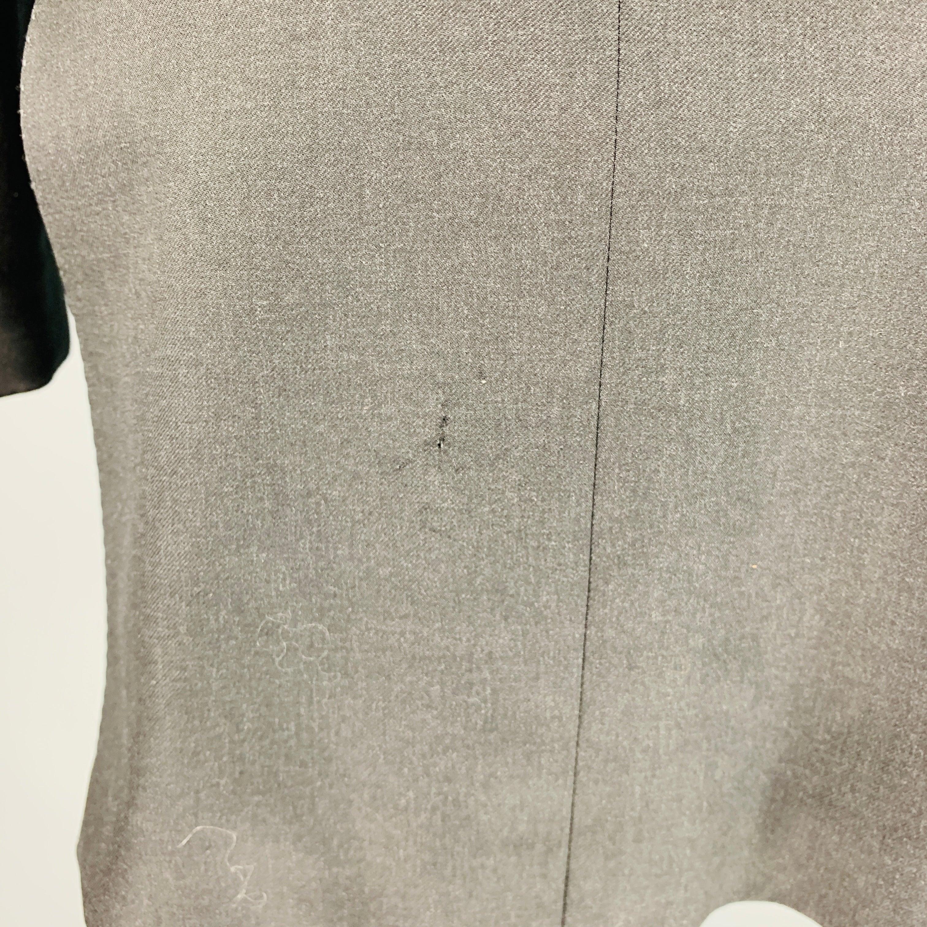 Manteau de sport TOM FORD Taille 38 en laine grise avec revers à visière Pour hommes en vente