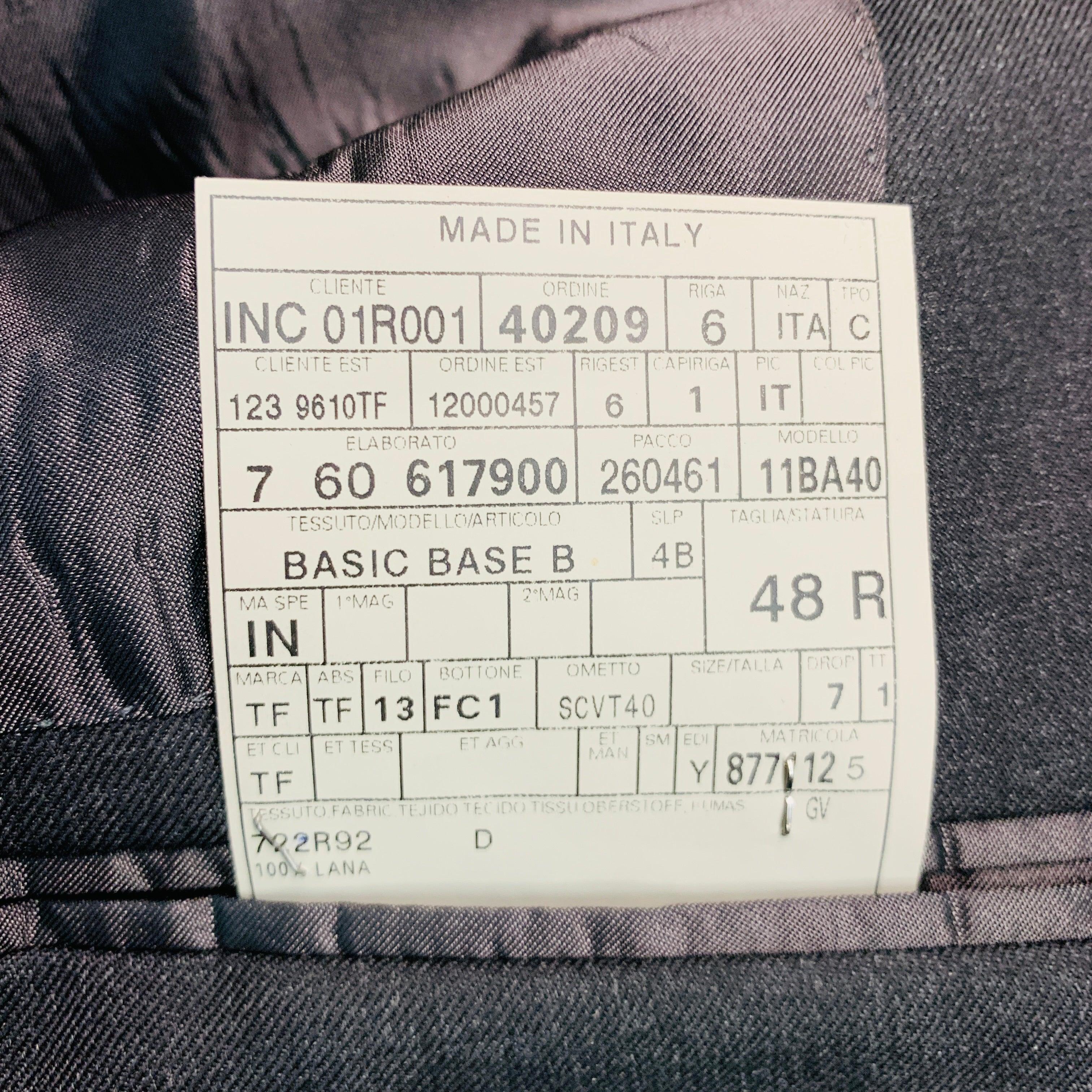 Manteau de sport TOM FORD Taille 38 en laine grise avec revers à visière en vente 2
