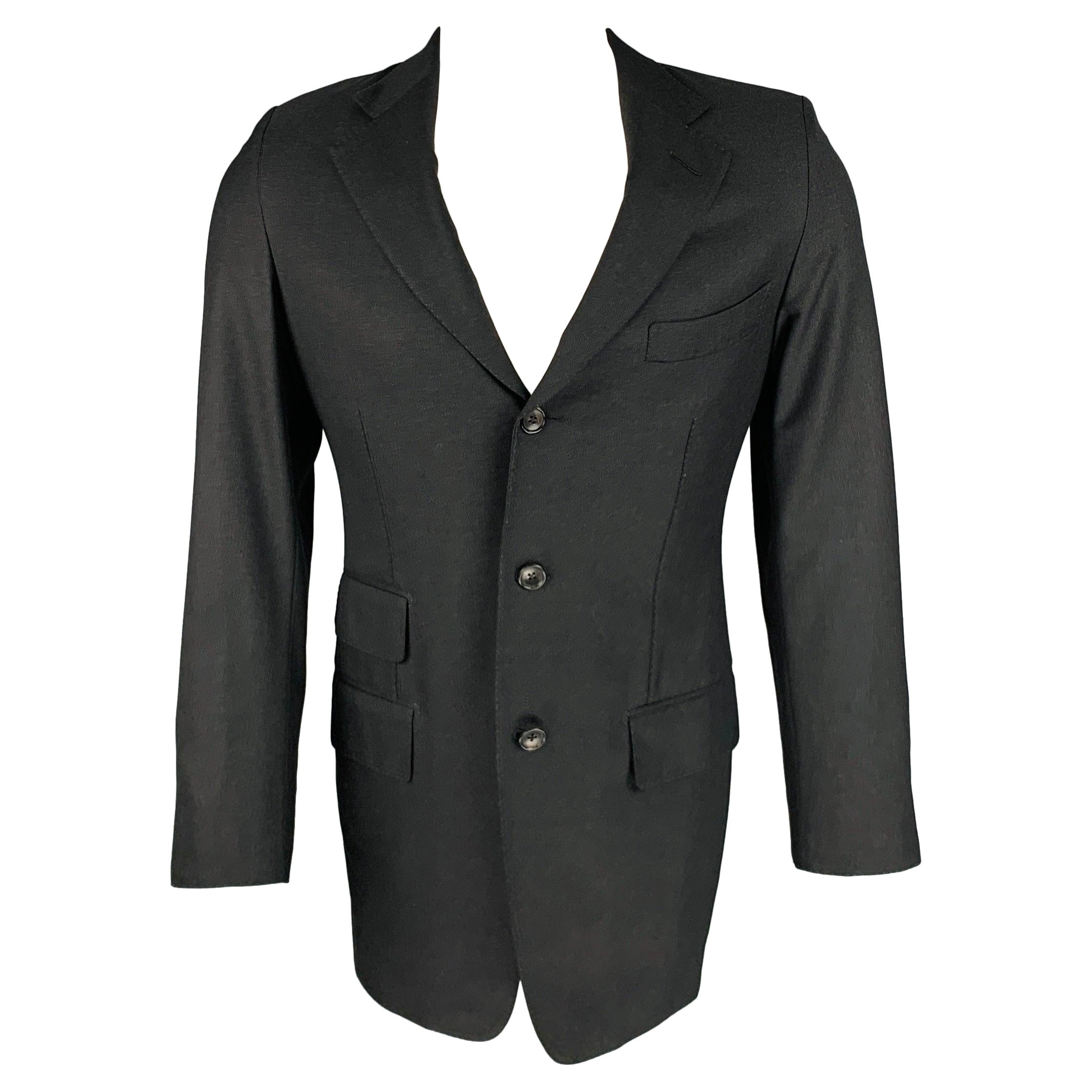 TOM FORD Talla 38 Abrigo de lana gris con solapa de pico
