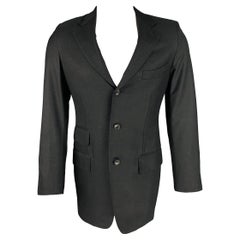 TOM FORD Talla 38 Abrigo de lana gris con solapa de pico