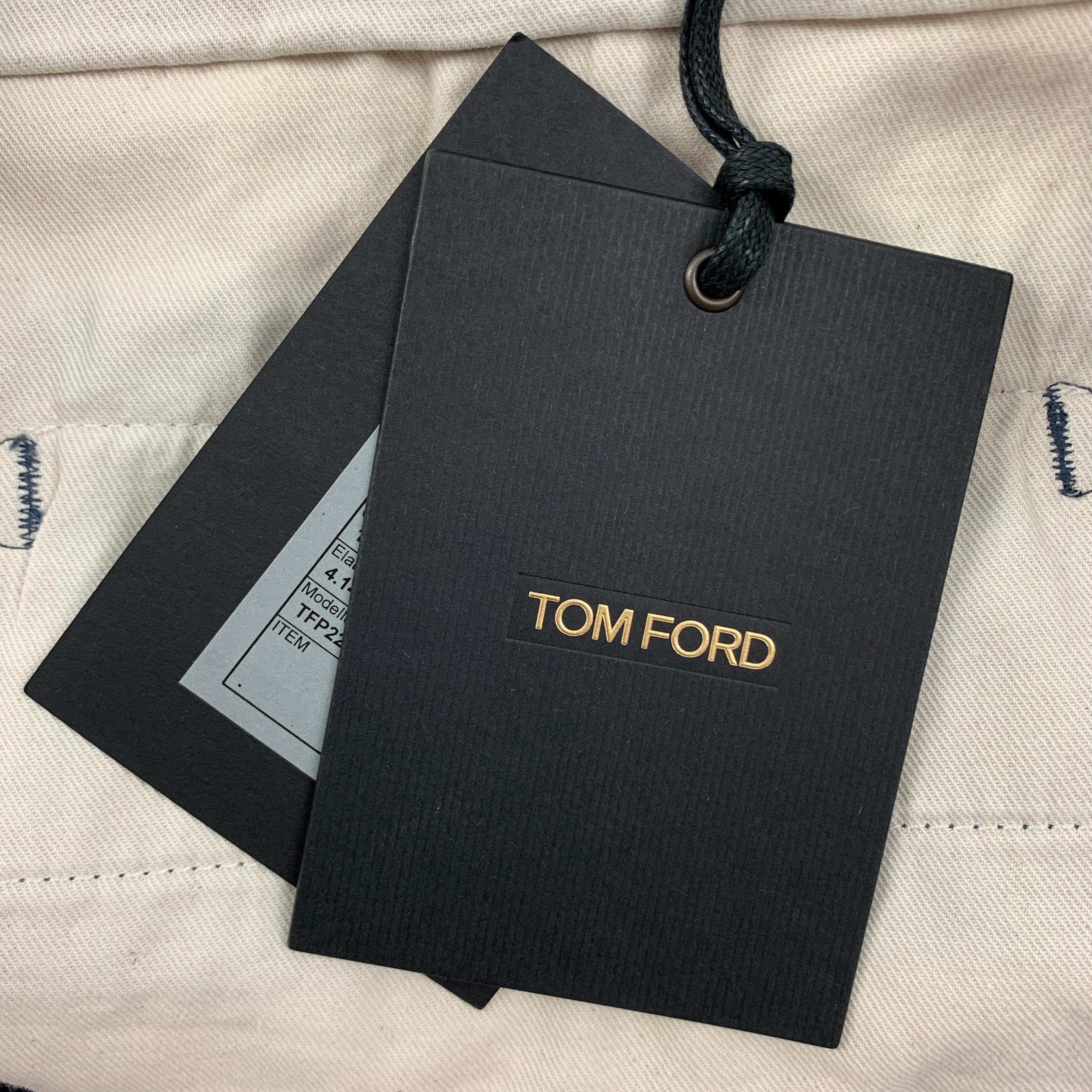 TOM FORD Size 38 Slate Cotton Flat Front Casual Pants 2