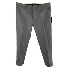 TOM FORD Size 38 Slate Cotton Flat Front Casual Pants