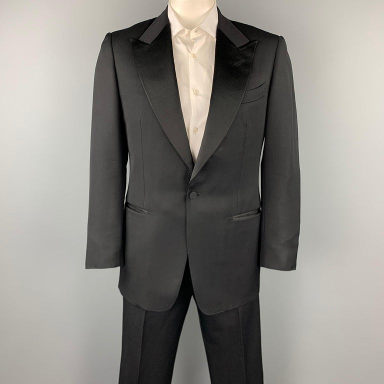 Big Lapel - Wide Lapel - Tom Ford Style Suit - Ticket Pocket - Black