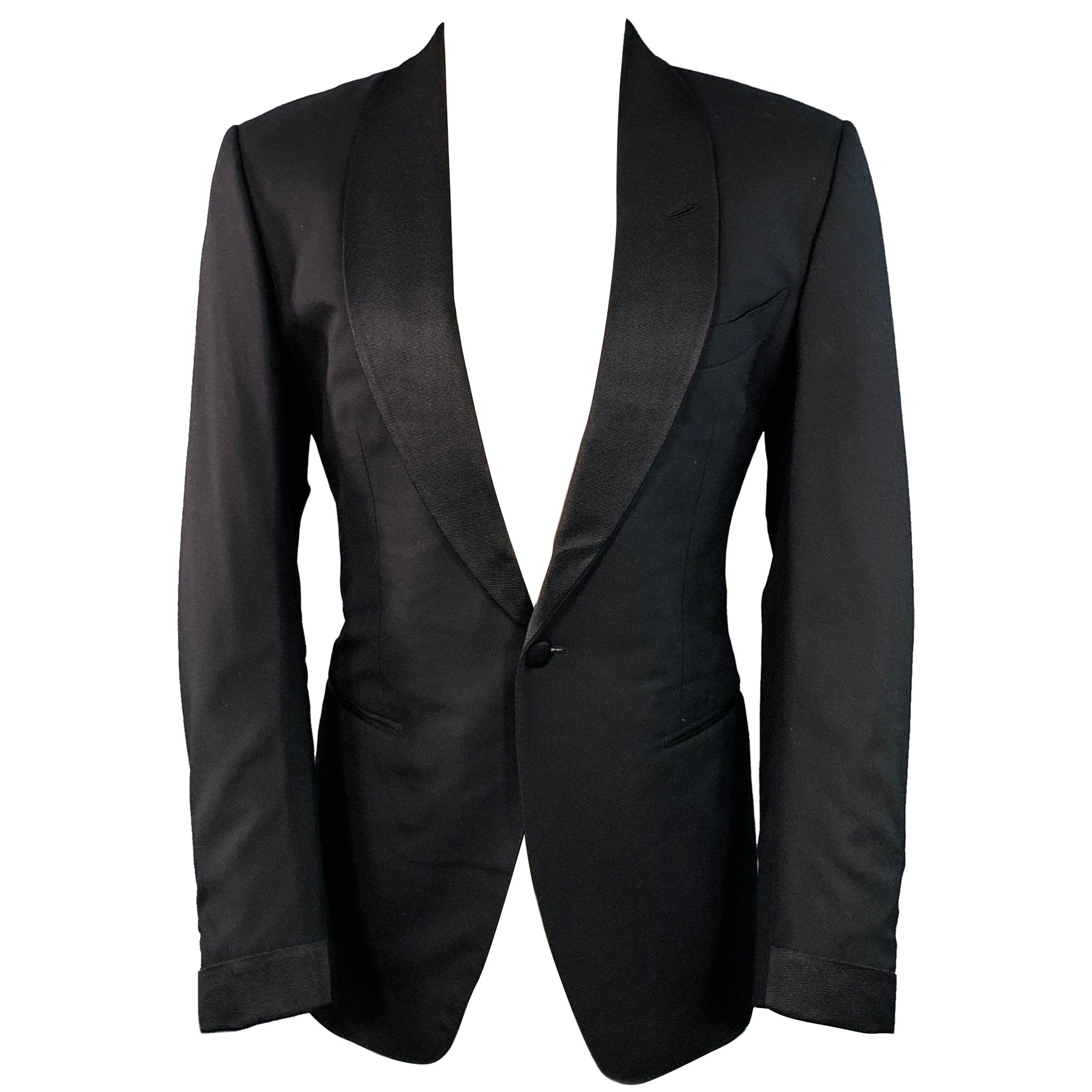 TOM FORD Size 40 Regular Black Wool Shawl Lapel Sport Coat en venta
