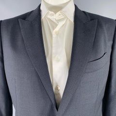 TOM FORD Size 44 Black Navy Checkered Wool Blend Sport Coat