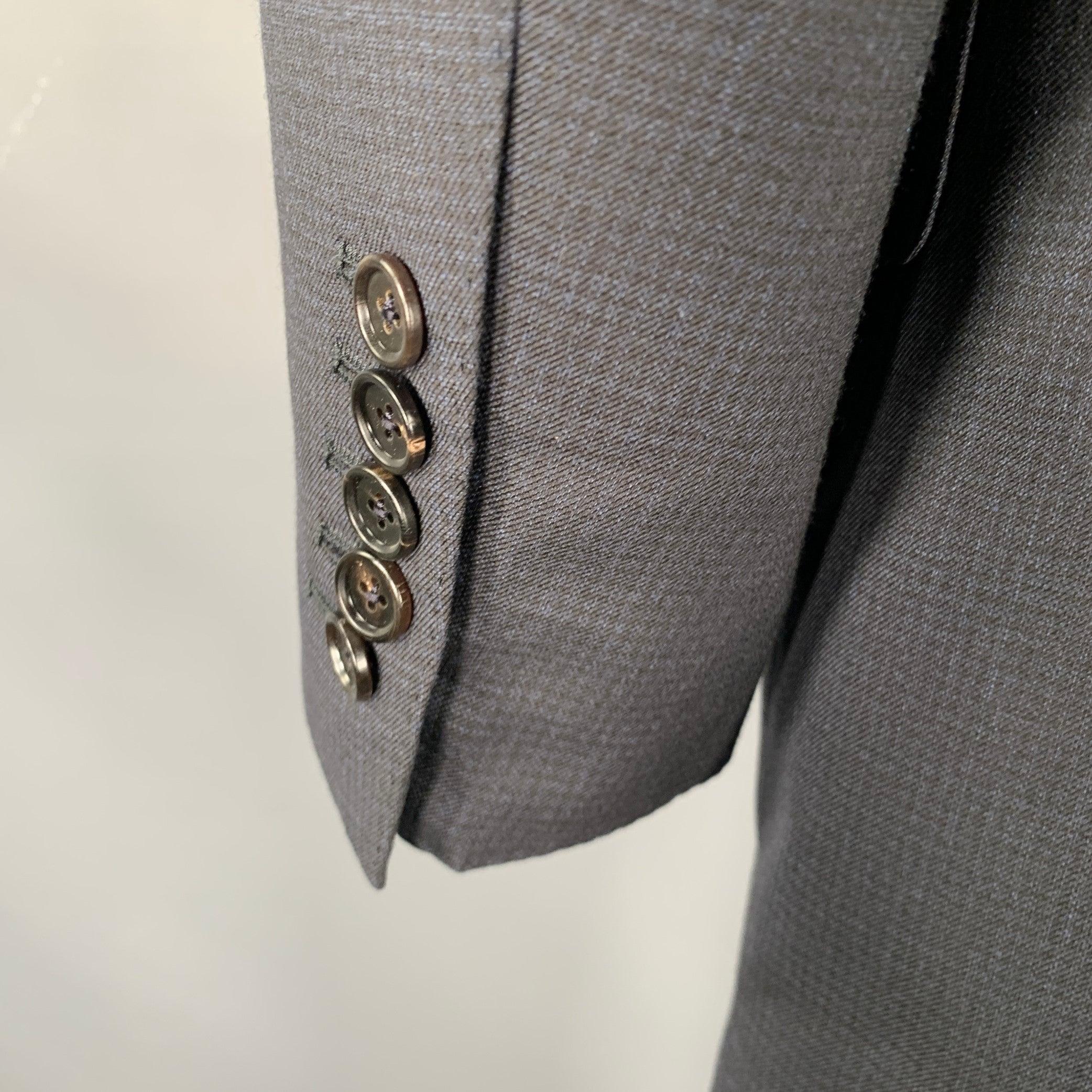 TOM FORD Size 44 Black Navy Checkered Wool Blend Sport Coat 1