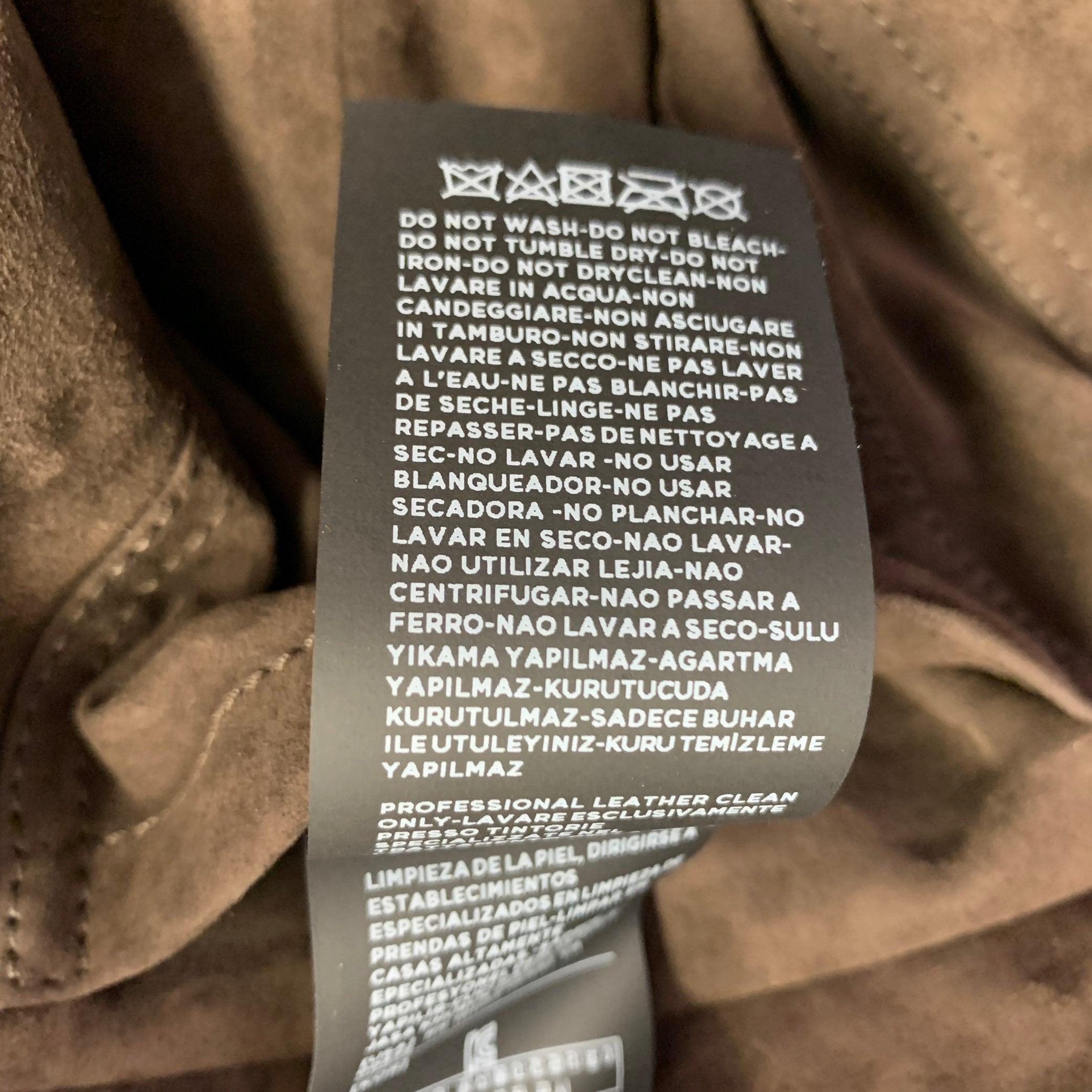 TOM FORD Size 46 Brown Lambskin Suede Shirt Jacket For Sale 6